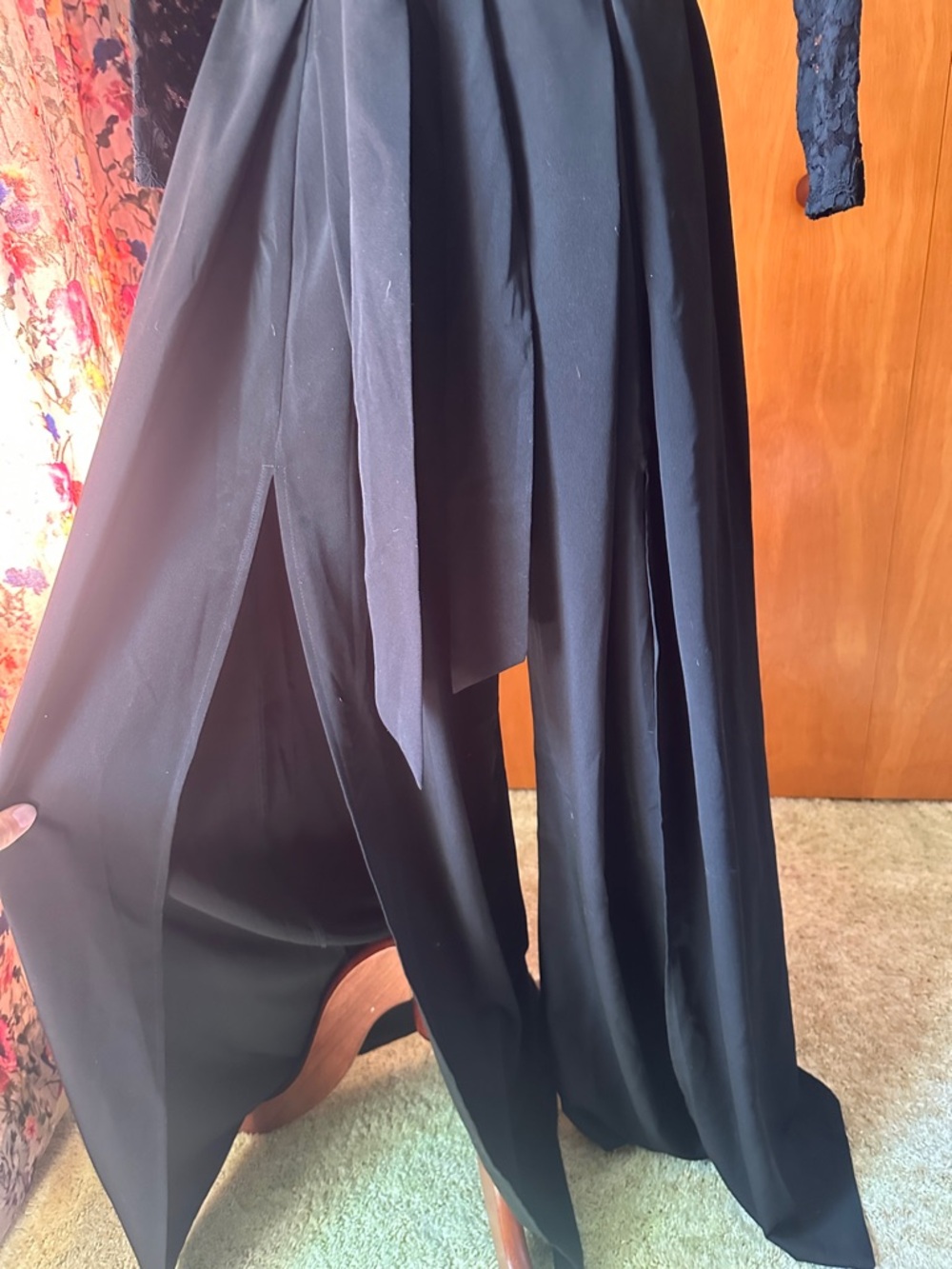 Elegant Black Lace Long-Sleeve Evening jumpsuit - Picture 6 of 15